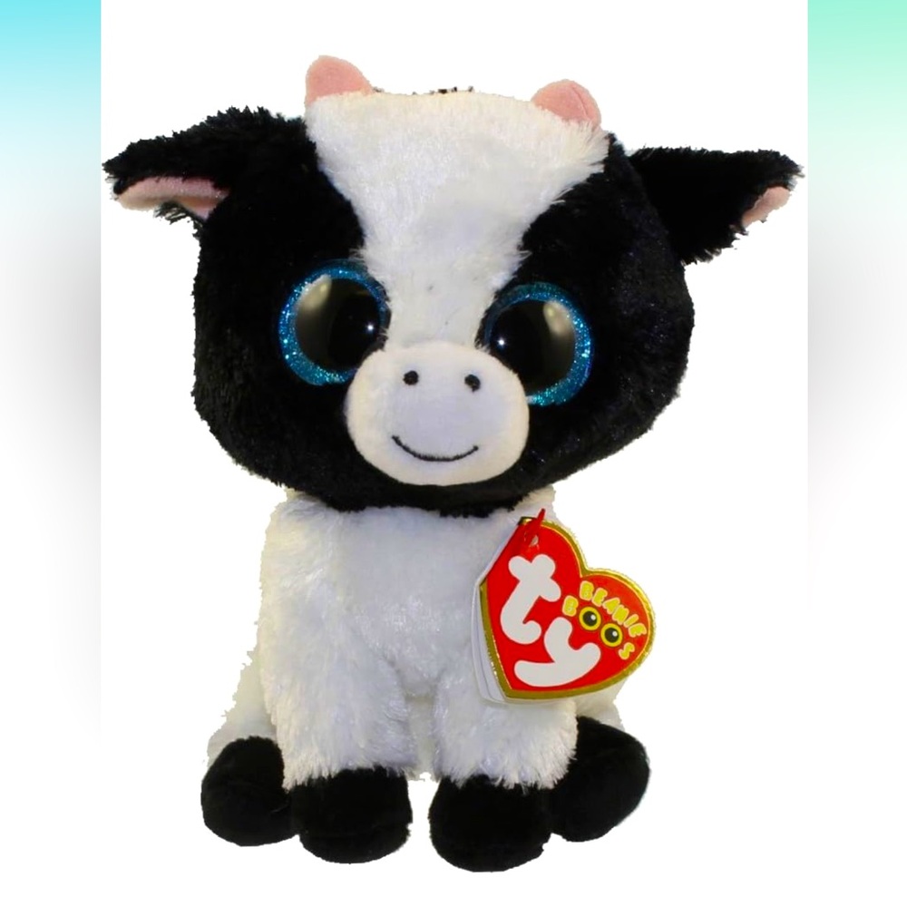 NWT TY Beanie Baby Butter Cow Stuffed Plush Doll (6inch)